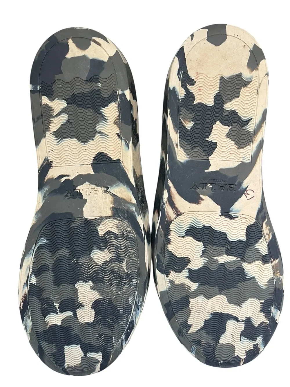 Bally Herald T8D Men’s 8D Leather Slip On Sneakers Olive Green Black Camouflage